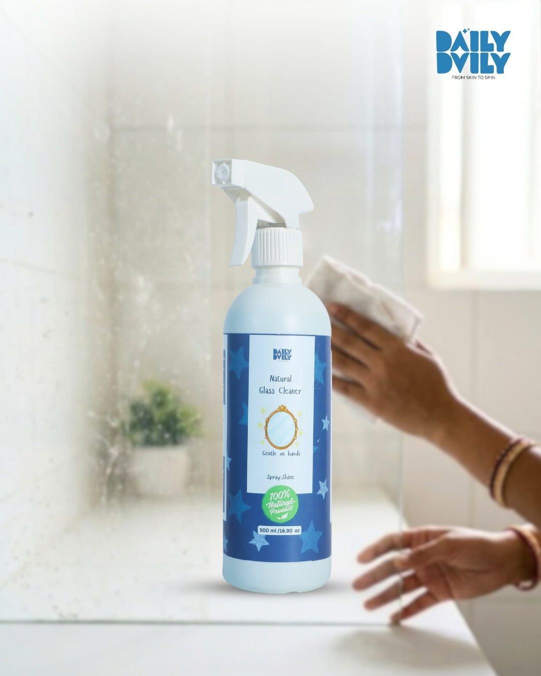 Natural glass cleaner